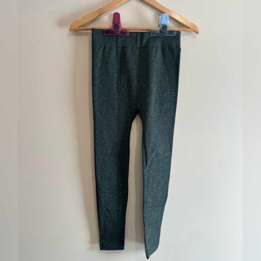 Women's Seven Apparel Green/Gray Intimates Leggings Soft Inside Size Small